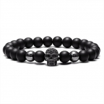 Mood vintage meeste ehted mustast tsirkoonist pealuu v&otilde;lu k&auml;ev&otilde;ru helmed looduslikust kivist k&auml;ev&otilde;ru