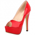 Cross-dresser Unisex Meeste Hot Drag Queen Mood Peep Toe Platvorm Pumbad 14cm Seksikas lakknahast k&otilde;rged kontsad Kingad Pumbad Stilettos SM Gay Newhalf 39 punane