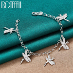 Romantiline Dragonfly k&auml;ev&otilde;ru 925 Sterling H&otilde;be peokingitus Kaunid ehted 20cm