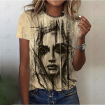 Mood Naiste portreetr&uuml;kk Naiste T-s&auml;rgid L&uuml;hikeste varrukatega Suvised vabaaja Topid T&auml;navasport Lahtine t-s&auml;rk Lady O-kaelusega lipsuv&auml;rviga T-s&auml;rk 3XL