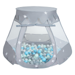Selonise m&auml;ngutelk 105x90cm/300 palli lossi pop up ballpit plastikpallid lastele, hall:p&auml;rl-hall-l&auml;bipaistev-beebsinine-m&uuml;nt 105x90cm/300 balls