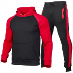 S&uuml;gistalvine spordidress Meestele, v&auml;rviline kapuutsiga 2-osalised komplektid Meeste komplektid &Uuml;likond Meeste Fliisist Sport-Hoodie Dressip&uuml;ksid Kaheosalised komplektid S punane