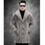 Meeste kunstnahast kasukas, keskmise pikkusega naaritsakasukas, talvine soe, vabaaja jope, suur tuulejope S