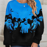 Winter Halloween Ghost Bat kapuutsid &Uuml;markaelusega naistele Multifilmi prindiga dressipluus vabaaja s&auml;rk, topp M valge