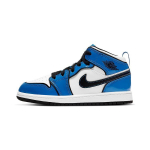 Air Jordan 1 Mid SE PS SignaalSinised Laste Tossud Valge Must BQ6932-402 35