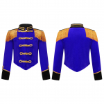 Lastele T&uuml;drukutele Tsirkuse Ringmasteri Cosplay Esinemiskost&uuml;&uuml;m Halloweeni peo pikkade varrukatega tutt Epaulet sametjakk mantlid sinine