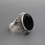 925 H&otilde;bes&otilde;rmus, Must On&uuml;ks Ovaalne V&auml;&auml;riskivis&otilde;rmus, K&auml;sitsi Valmistatud Disainers&otilde;rmus, Boho S&otilde;rmus, Kingitus Talle, Pulma-aastap&auml;eva Kingitus 9