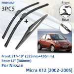 Nissan Micra K12 2002-2005 jaoks Eesmised tagumised klaasipuhasti terad Harjad L&otilde;ikuri tarvikud J Konks 2002 2003 2004 2005