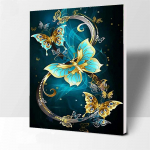 DIY teemantmaali metallist liblikas ristpistes komplekt Mosaiikkunst Teemantmaal t&auml;isringi/ruudukujulise teemantv&auml;rviga kodukaunistus Round 20x30cm