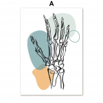 Abstraktne meditsiiniline anatoomia S&uuml;da Hambad Skelett Seinakunst L&otilde;uendimaal P&otilde;hjamaade plakatid ja v&auml;ljatr&uuml;kid Seinapildid kliiniku sisekujunduseks 21cm&times;30cm NoFrame