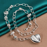 URMYLADY 925 Sterling h&otilde;bedane s&uuml;dameripats kaelakee naistele pulmapeo mood v&otilde;lu ehted 45cm