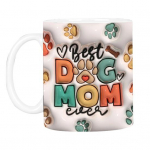 400 ml Kassiema koeraema j&otilde;ulukruus 3D lameda disainiga kunstiprindid suure k&auml;epidemega elavat v&auml;rvi paks kohvikruus M3