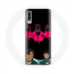 &Uuml;mbris Samsung Galaxy A50 Squid Game Seong Gi hun ja Kang Sae Byeok Square Triangle maskide ja Ce jaoks