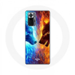 Coque pour Xiaomi Redmi Note 10 Pro Loup de Glace et de feu