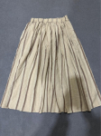 Johnature jaapani triibulised hittv&auml;rvilised vintage seelikud naiste suvetaskud lahtised elastsed A-linased seelikud One Size beež