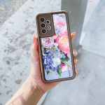 N48 Flower Peony Vase pehme silikoon&uuml;mbris Samsung S24 S23 Ultra A05s A54 A25 A34 Xiaomi POCO X5 Redmi Note 12S Huawei P50 Honor 90 Angel Eyes Cover jaoks Samsung A03