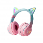 Gradient juhtmevabad k&otilde;rvaklapid RGB armsad kassi k&otilde;rvaklapid mikrofoniga Bluetooth k&otilde;rvaklapid stereo muusikam&auml;ng k&otilde;rvaklapid t&uuml;drukutele lastele kingitused roosa