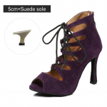 Ladina k&otilde;rged tantsujalatsid Naiste peotantsusaapad Pehme tallaga Naistele T&uuml;drukutele Tango/Salsa tantsukingad K&otilde;rged kontsad 5-8 cm 34