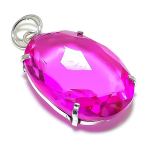Natural Pink Topaz Gemstone Handmade 925 Sterling Silver Pendant 2.05 e4k81