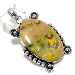 Natural Bumblebee Jasper Handmade 925 Sterling Silver Jewelry Pendant 2.17 y0o49