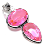 Natural Pink Rubillite Gemstone Handmade 925 Sterling Silver Pendant 3.27 p2p70