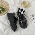 Must, varjatud lift Briti stiilis nahast kingad Naiste universaalsed kingad Jk Retro Loafers platvormkingad Mary Jane kingad 35