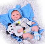 Nii armas 16-tolline Reborn Baby Doll M&auml;nguasi T&otilde;eline Naeratav T&uuml;druk Pehmest Silikoonist Reborn Babies Alive Bebe Riidest keha Reborn Boneca nukk 17 inch sinine