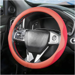 Moly Magnolia Carbon Fiber Car Steering Wheel Cover, Universal 15 inch Breathable Anti Slip Steering Wheel Covers, Car Interior Accessories Fit for must