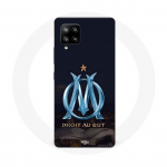 Coque Maniacase pour Samsung Galaxy A42 5g OM logo bleu et dor&eacute;e stade