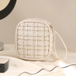 Kaasaskantavad naiste minikosmeetikakotid T&uuml;drukutele meigipulgad Huulepulgad Hoiukott H&uuml;gieenipadjad Andmekaablid Korraldaja V&auml;ike kott Luksuslik beež