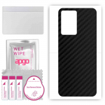 apgo Protective Skin Sticker for the back compatible with Oppo A77s, Wrap Film, Foil, Vinyl - Pattern Carbon Black