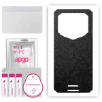 apgo Protective Skin Sticker for the back compatible with Oukitel WP15, Wrap Film, Foil, Vinyl - Pattern Black Honeycomb