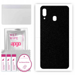 apgo Protective Skin Sticker for the back compatible with Samsung Galaxy A30, Wrap Film, Foil, Vinyl - Pattern Matte Black
