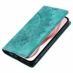 Reljeefne Totem Strong magnetiline rahakoti&uuml;mbris kaardipesaga Xiaomi 14 Pro 13 12 Lite Redmi Note 13 12 11 10 Pro 13C Stand Flip Matte Nahast kate jaoks Xiaomi 12/12S roheline