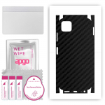 apgo Protective Skin Sticker for the back+sides compatible with Samsung Galaxy F42 5G, Full Wrap Film, Foil, Vinyl - Pattern Carbon Black