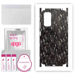 apgo Protective Skin Sticker for the back+sides compatible with Xiaomi Redmi Note 11S, Full Wrap Film, Foil, Vinyl - Pattern Carbon Black Pixel