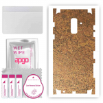 apgo Protective Skin Sticker for the back+sides compatible with Samsung Galaxy A6+ (2018), Full Wrap Film, Foil, Vinyl - Pattern Rusty Copper