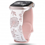 Silikoonrihm Apple Watchi rihma jaoks 49mm 45mm 44mm 42mm 41mm 40mm 40mm Graveeritud lilleline k&auml;ev&otilde;ru iwatch seeria 9 7 ultra 2 se 3 6 8 5 4 For 42mm 44mm 45mm