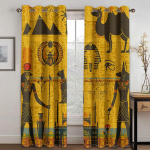 Egiptuse seinamaaling Maailmakuulus dekoratiivne kardin, mis sobib elutuppa, magamistuppa pol&uuml;estervari, vastupidav rulookardinad, 2 paneeli 100W160H(CM)40x63in&Hook