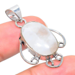 Natural Rainbow Moonstone Gemstone 925 Sterling Silver Pendant 1.65 i6f60