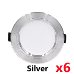 6tk/partii LED-allvalgusti 5W 9W 12W 15W 18W &uuml;mmargune &uuml;li&otilde;huke alumiiniumist s&uuml;vistatav lamp 220V-240V LED pirn siseruumides LED-kohtvalgusti 5W&Cold White