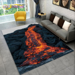 3D Volcano Lava Magma ala suur vaip, vaipvaip elutoa diivani uksemattide kaunistamiseks, Kid Play libisemiskindel p&otilde;randamatt 120x160cm(47x62in)