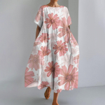 Naiste moekas printiga &uuml;markaelusega l&uuml;hikeste varrukatega taskukleit L sinine