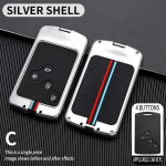 4 Buttons Car key Zinc Alloy Silicone Cover Protector Holder for Renault Clio Logan Megane 2 3 Koleos Scenic Card keychain Case grey A gray