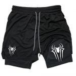 Kahekihilised fitnessip&uuml;ksid Y2K Performance Shorts Meeste Spider Printed GYM Sport Compression Shorts Treening Jooksu Spordip&uuml;ksid L