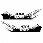 4TK Auto Kleebised 4X4 Maastikul(40*10 cm)+Mountain Graphic Decal(190*50 cm) Kleebis autole, veoautole must