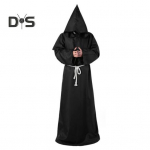 1 komplekt Halloweeni cosplay &uuml;likond hommikumantel v&ouml;&ouml; kaelakee kapuutsiga pikkade varrukatega keskaegne munk n&otilde;id pastoripeod etendused rollim&auml;ngu kost&uuml;&uuml;m S