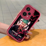 Pehme silikoonist ruudukujulise redeliga printimismustriga telefoni korpus, t&auml;iskaanega kaamera p&otilde;rutuskindel kaitse kummist &uuml;mbris Xiaomi Redmi jaoks Redmi 13 tumepunast v&auml;rvi