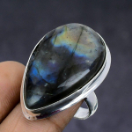 Labradorite Gemstone handmade 925 Sterling Silver gift Jewelry Ring Size 9 i8J15