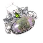 Natural Purpurite, Peridot 925 Sterling Silver Jewelry Pendant 1.77 l3k32